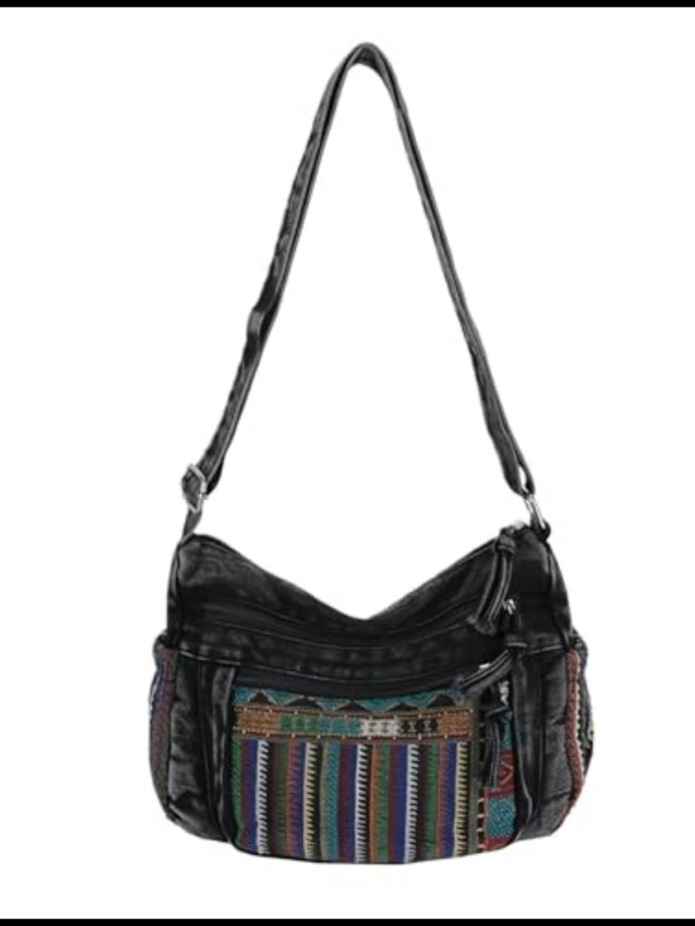 Denim Crossbody Bag Boho Hobo Purse with Pockets Adjustable Strap